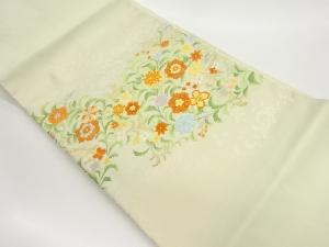 草花模様織出し名古屋帯